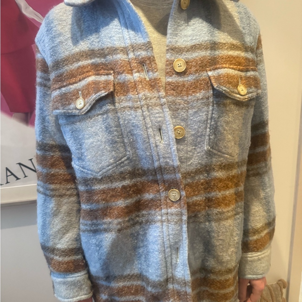 Aritzia Plaid long jacket shirt